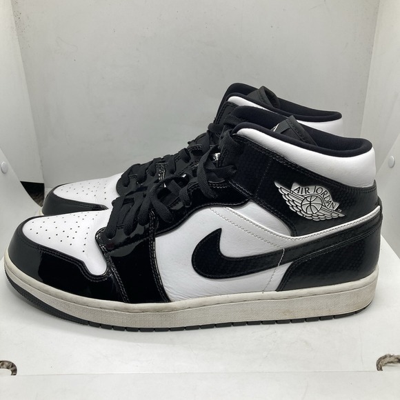 Nike Other - Nike Air Jordan 1 Mid SE Mens Size 14 Carbon All Star White Black Shoes Sneakers